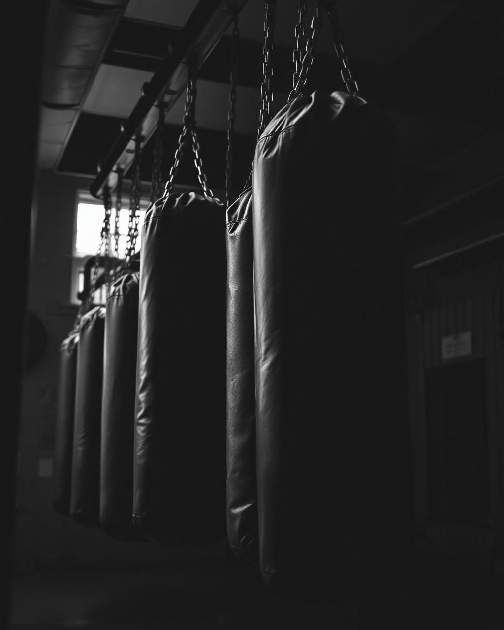 Heavy bags in gym